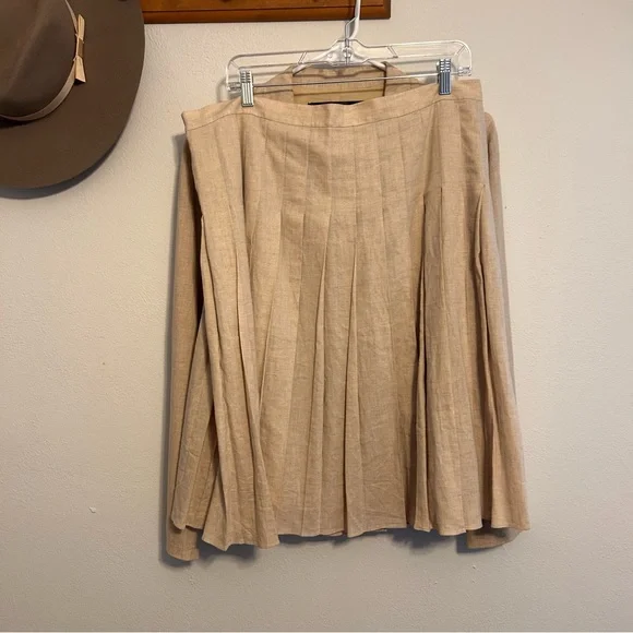 Vintage Apostrophe Linen Blend Skirt Suit Size 16 - Picture 7 of 11